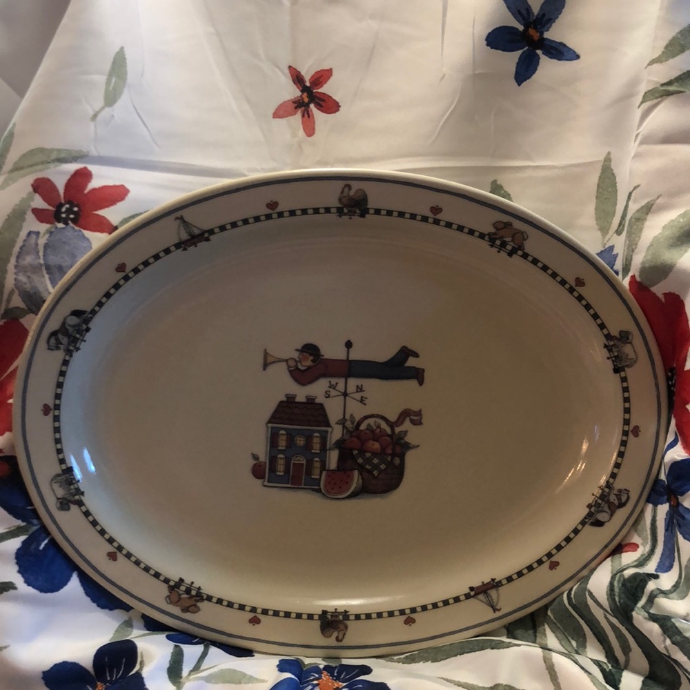 International Tableworks Susan Winget 1994 WINDY HILL 14” Oval Serving Platter